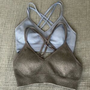 Two Aerie ribbed bralettes - size medium